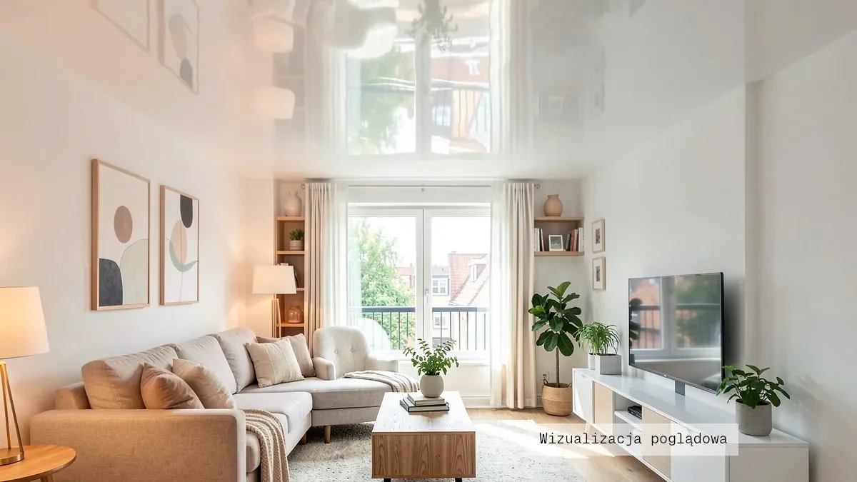 sufit napinany w wysokim mieszkaniu